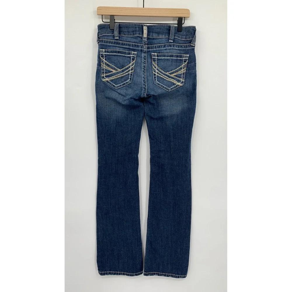 Ariat Jeans Womens 28 LONG Blue Bootcut Stretch Western Denim Pants - Picture 2 of 8